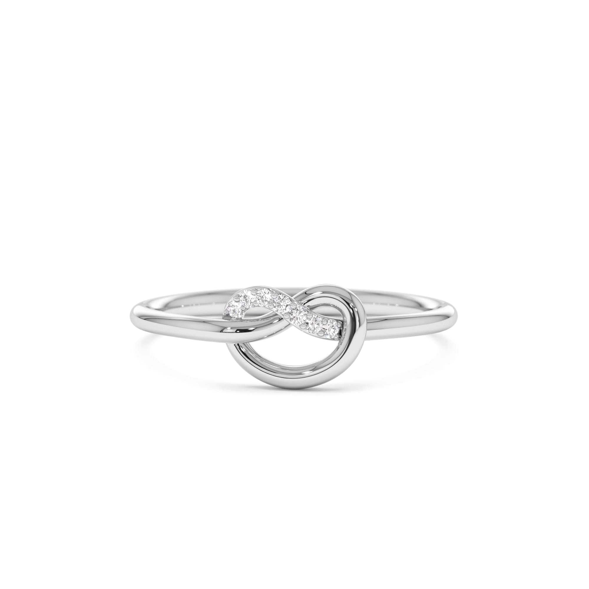 14k Love Knot Diamond Ring - view 2