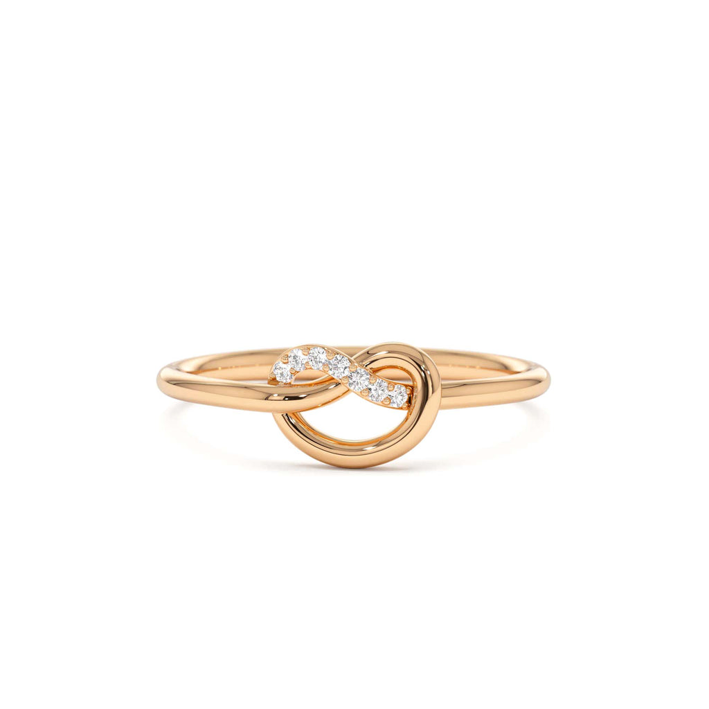 14k Love Knot Diamond Ring - view 3