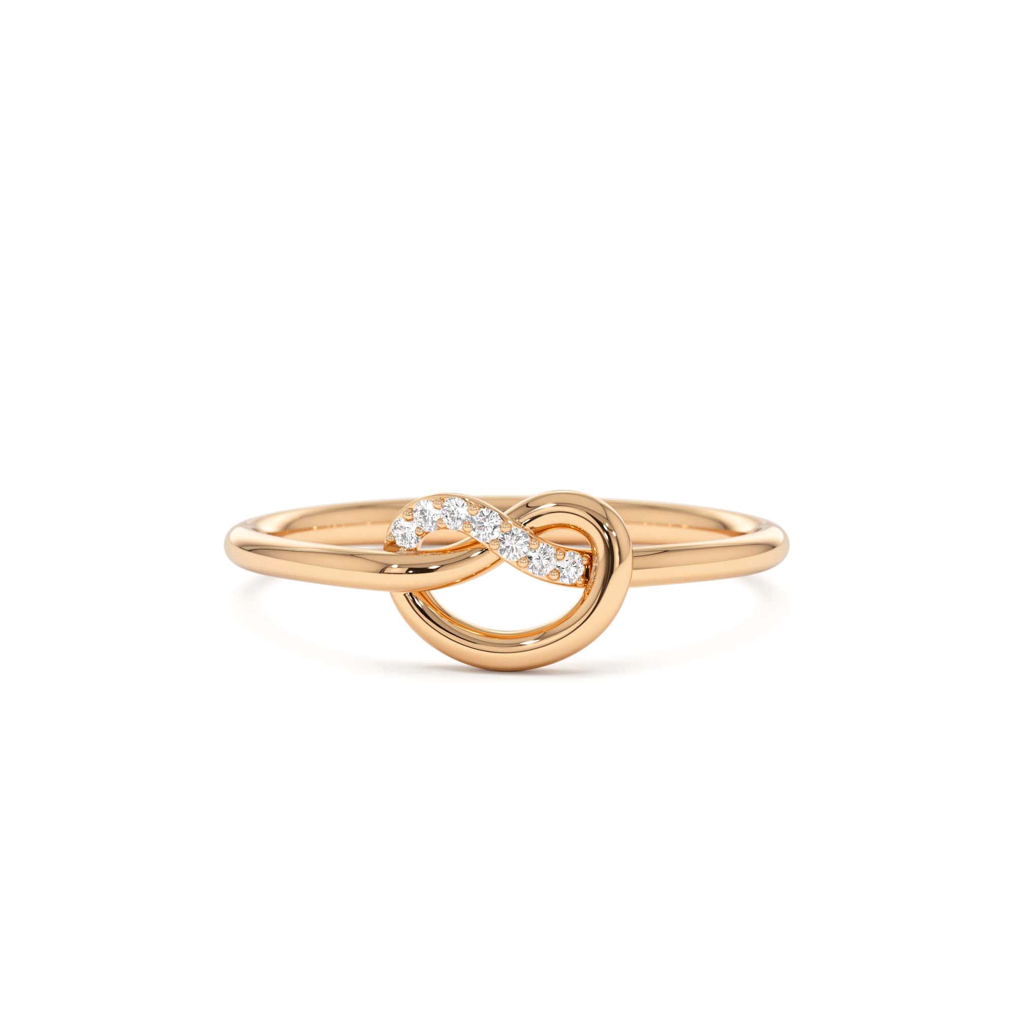 14k Love Knot Diamond Ring - view 3