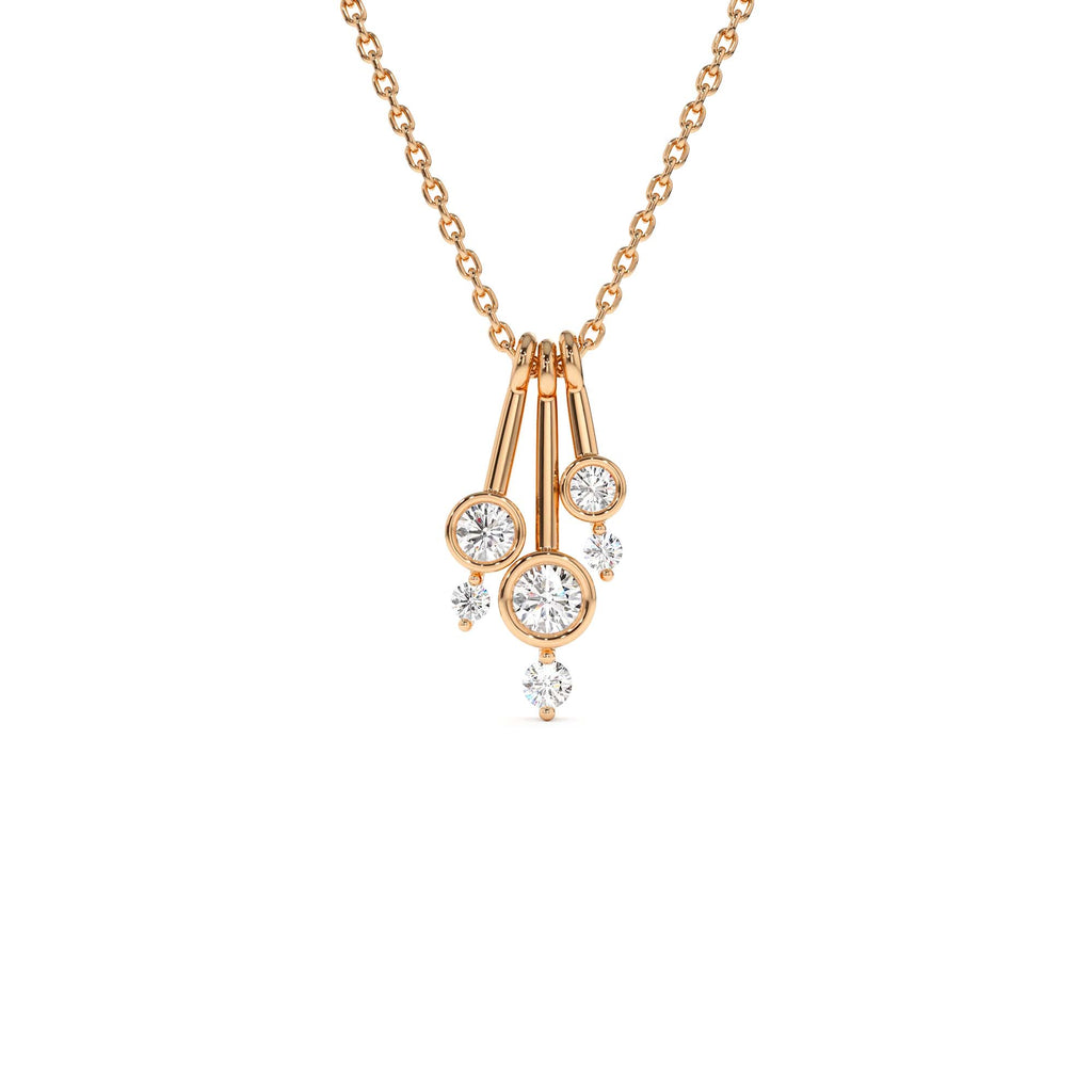 14k Multi Bezel Set Diamond Pendant - view 2