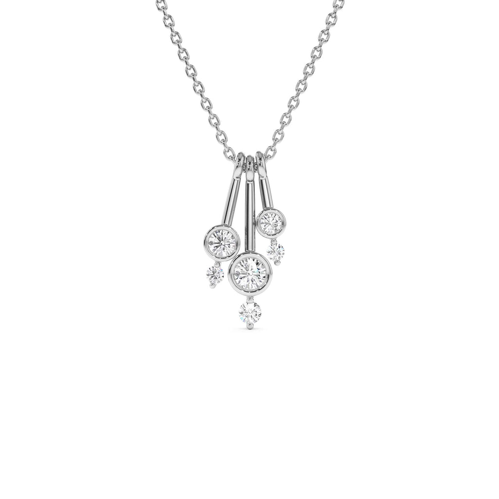 14k Multi Bezel Set Diamond Pendant - view 3