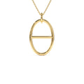 14k Minimalist Oval Pendant Necklace by Orlina Fine