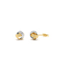 14k Two-Tone Gold Knot Earrings by Orlina Fine