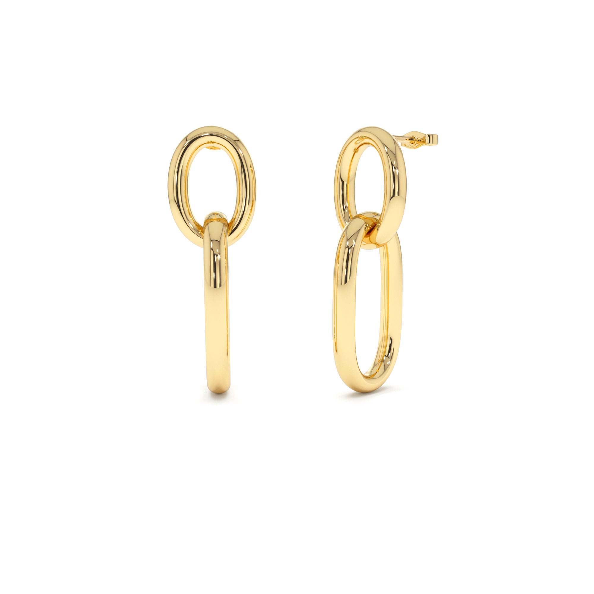 14k Double Link Dangle Earrings by Orlina Fine