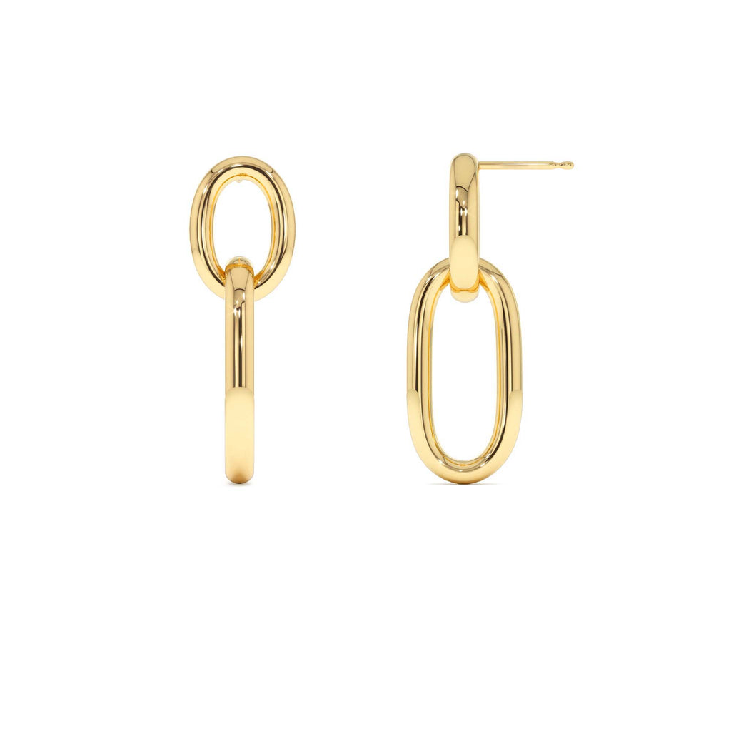14k Double Link Dangle Earrings - view 2