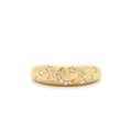 14k Matte Finish Celestial Diamond Ring by Orlina Fine