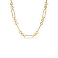 14k Mixed Link Paperclip Bolo Chain Necklace by Orlina Fine