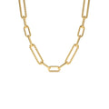 14k Rope Paperclip and Plain Oval Link Necklace by Orlina Fine