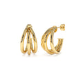 14K Triple Row Hoop Earrings by Orlina Fine