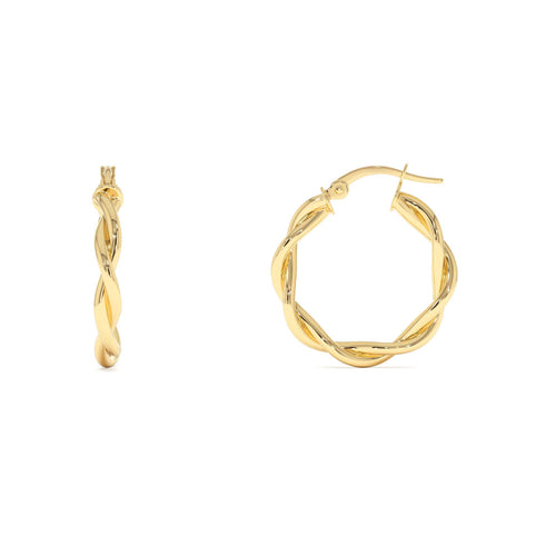 14k Braided Hoop Earrings 20MM - view 2