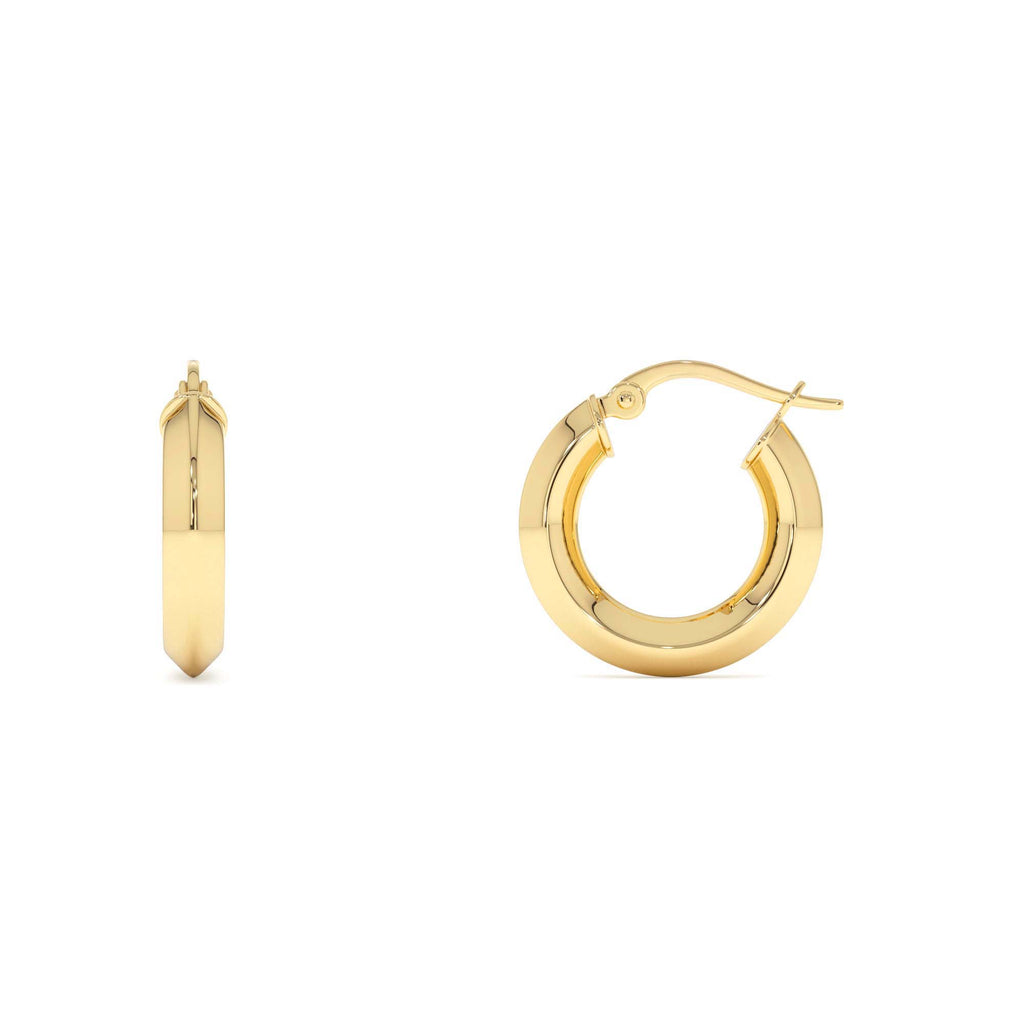 14k Mirror Finish Hoop Earrings - view 2