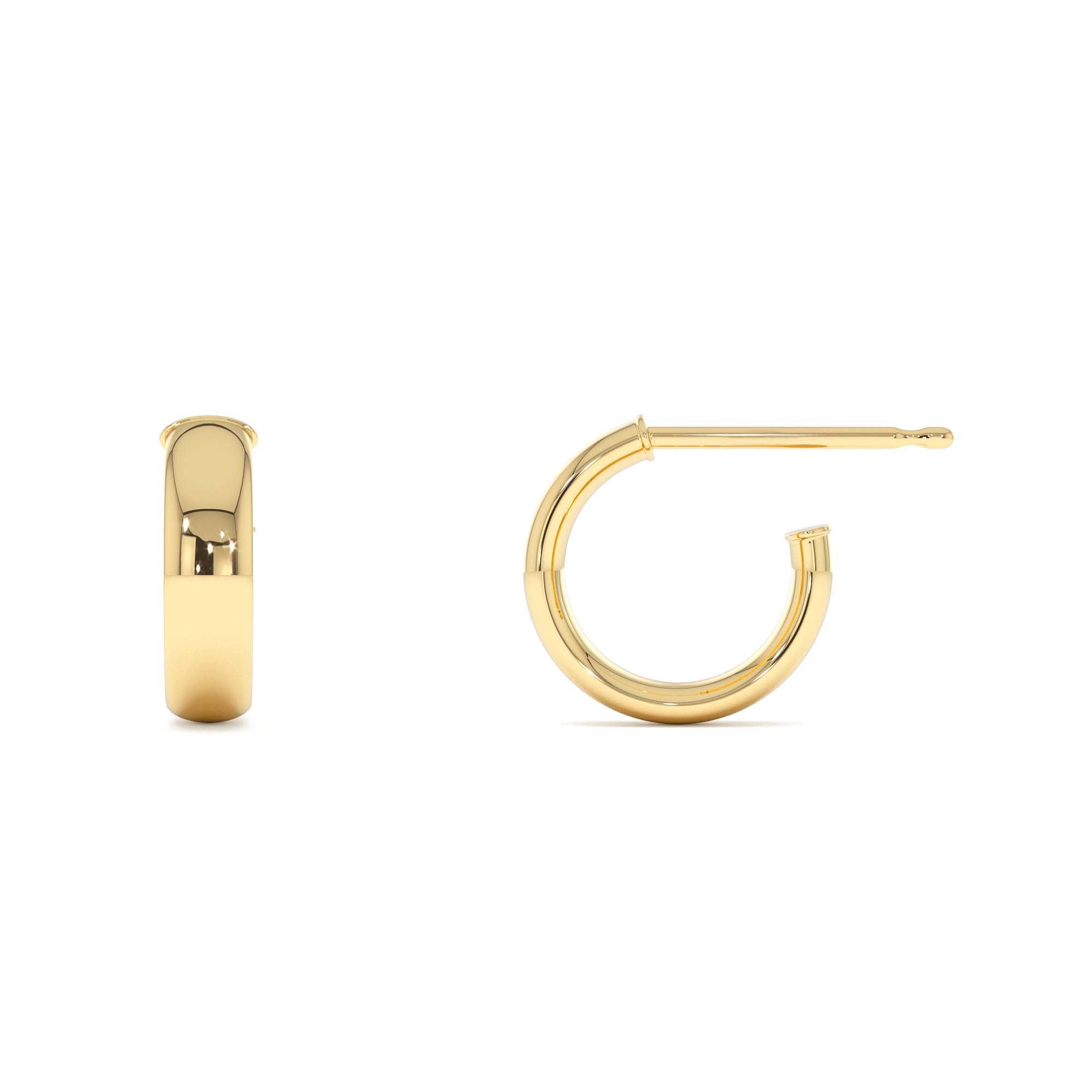 14k 3.85MM C Hoop Earrings - view 2