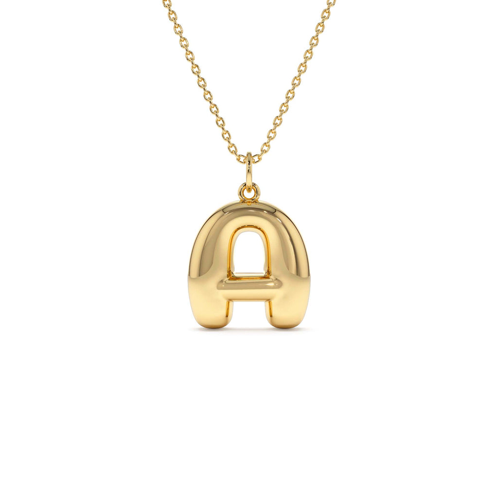 14K 20MM Balloon Initial Letter Pendant by Orlina Fine