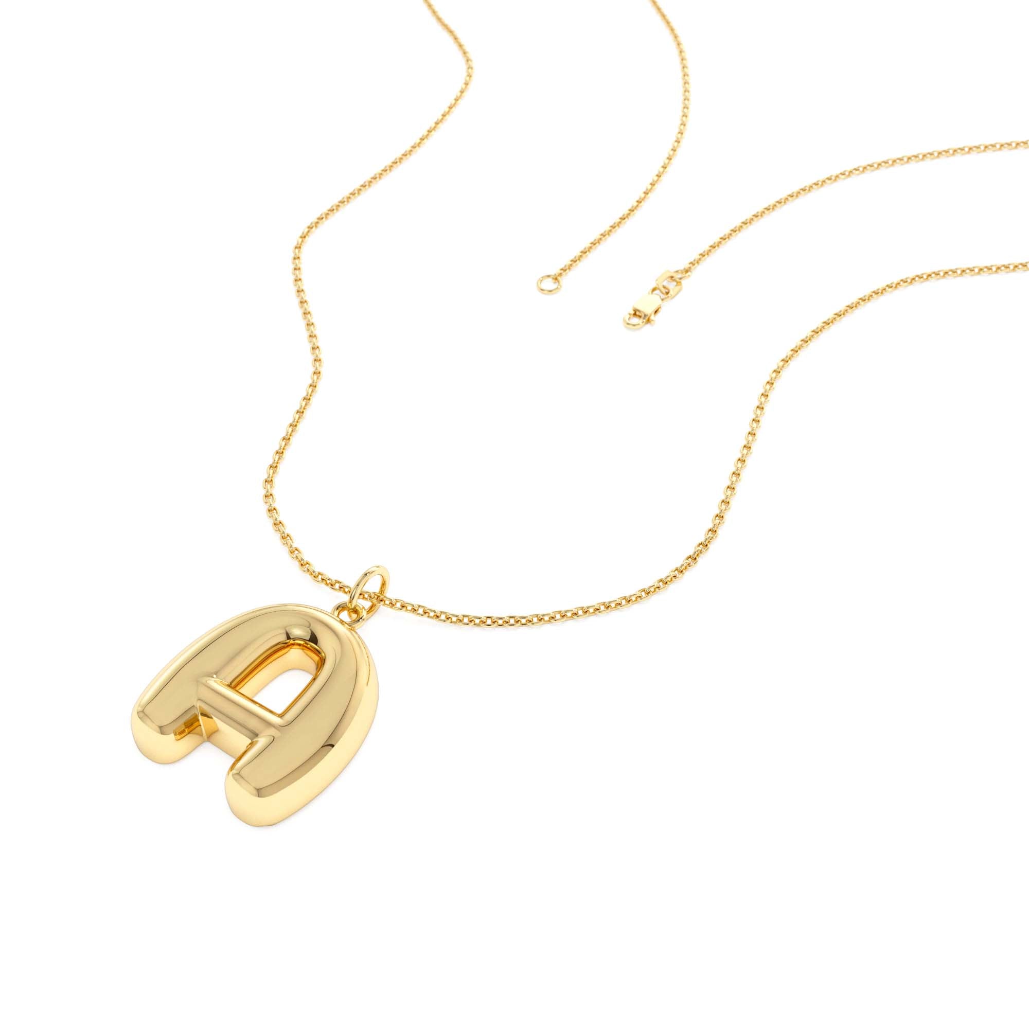 14K 20MM Balloon Initial Letter Pendant - view 4
