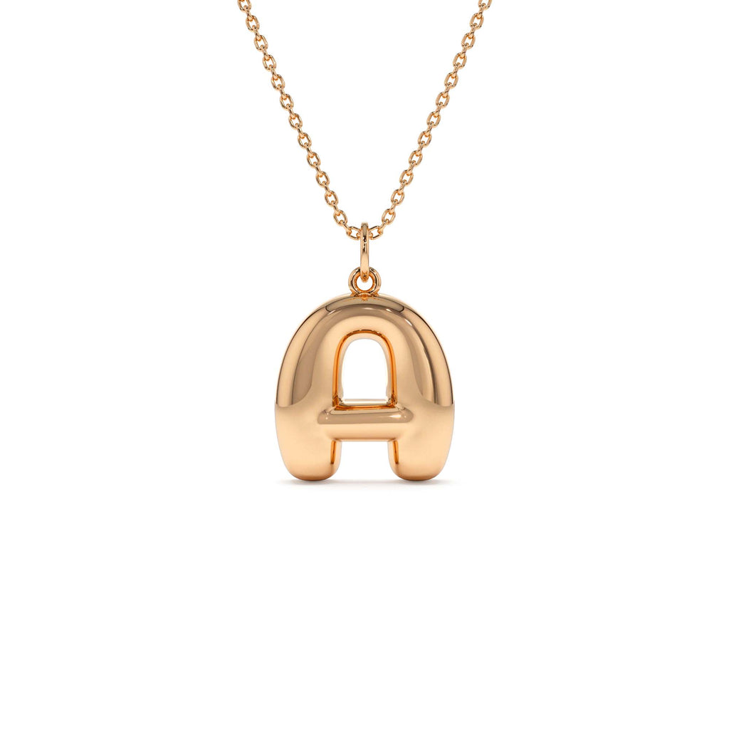 14K 20MM Balloon Initial Letter Pendant - view 2