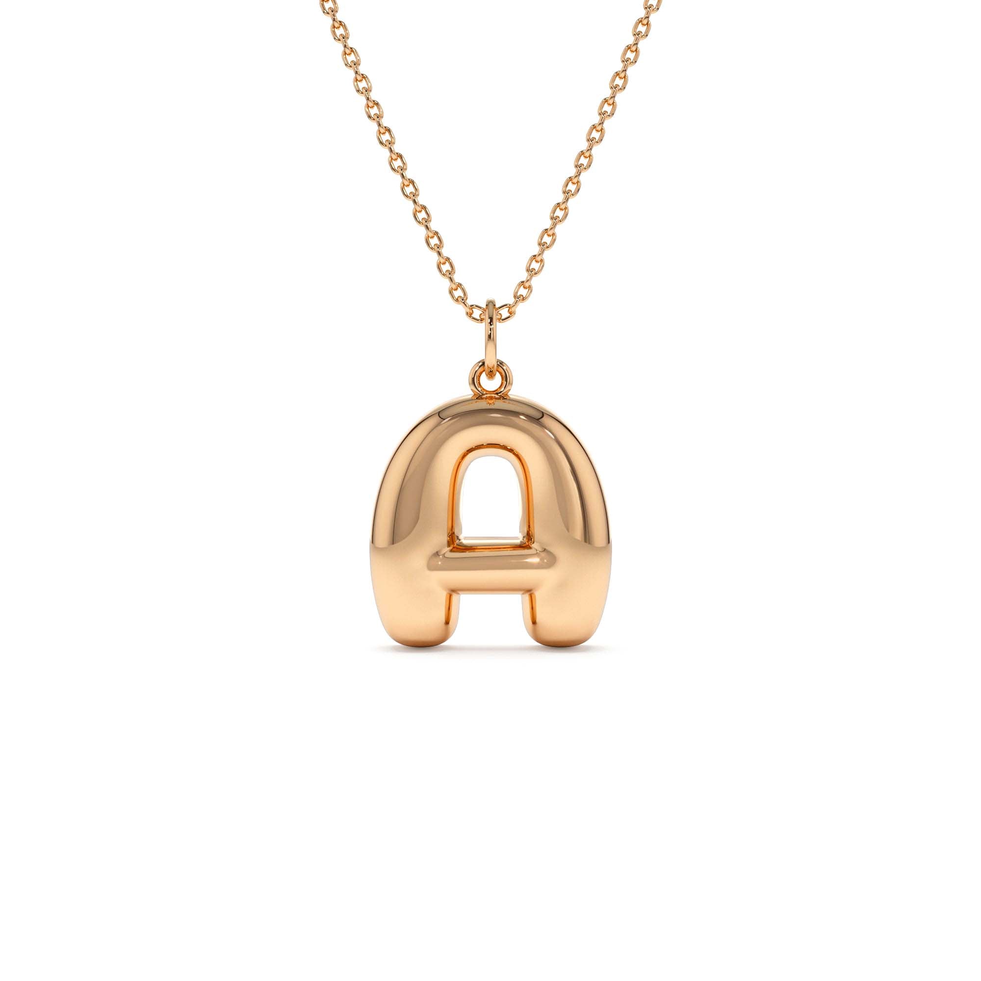 14K 20MM Balloon Initial Letter Pendant - view 2