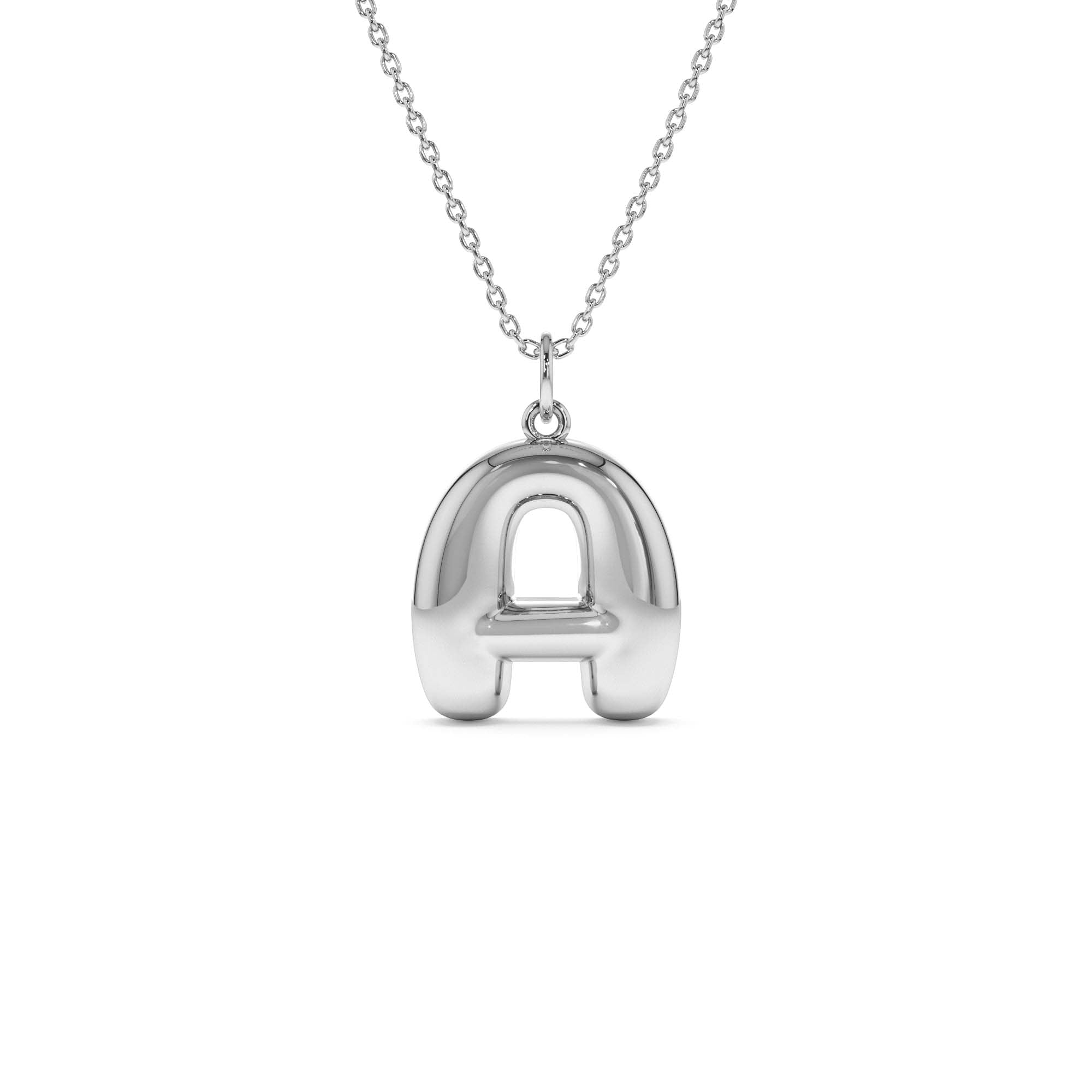 14K 20MM Balloon Initial Letter Pendant - view 3
