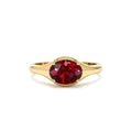 14K Oval Shape Prong Setting Garnet Ring by Orlina Fine