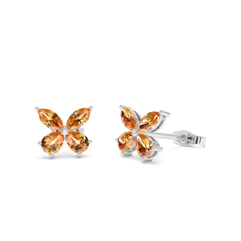 14K Citrine Butterfly Stud Earrings - view 3