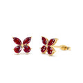 14K Garnet Butterfly Stud Earrings by Orlina Fine