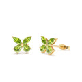 14K Peridot Butterfly Stud Earrings by Orlina Fine