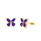 14K Amethyst Butterfly Stud Earrings by Orlina Fine