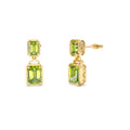 14K Emerald Peridot Dangle Drop Earrings by Orlina Fine