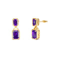 14K Emerald Amethyst Dangle Drop Earrings by Orlina Fine