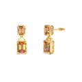 14K Emerald Citrine Dangle Drop Earrings by Orlina Fine