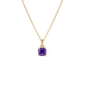 14K Cushion Cut Amethyst Solitaire Necklace by Orlina Fine