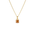 14K Cushion Cut Citrine Solitaire Necklace by Orlina Fine