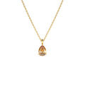 14k Pear Shape Citrine Solitaire Necklace by Orlina Fine