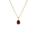 14k Pear Shape Garnet Solitaire Necklace by Orlina Fine