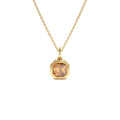 14K Asscher Cut Bezel Set Citrine Necklace by Orlina Fine