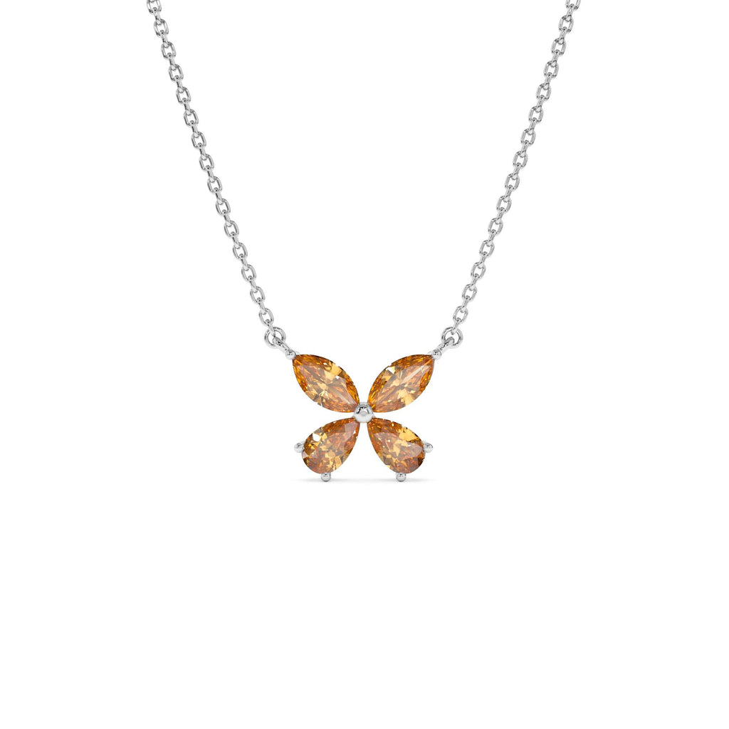 14K Gold Citrine Butterfly Necklace - view 3