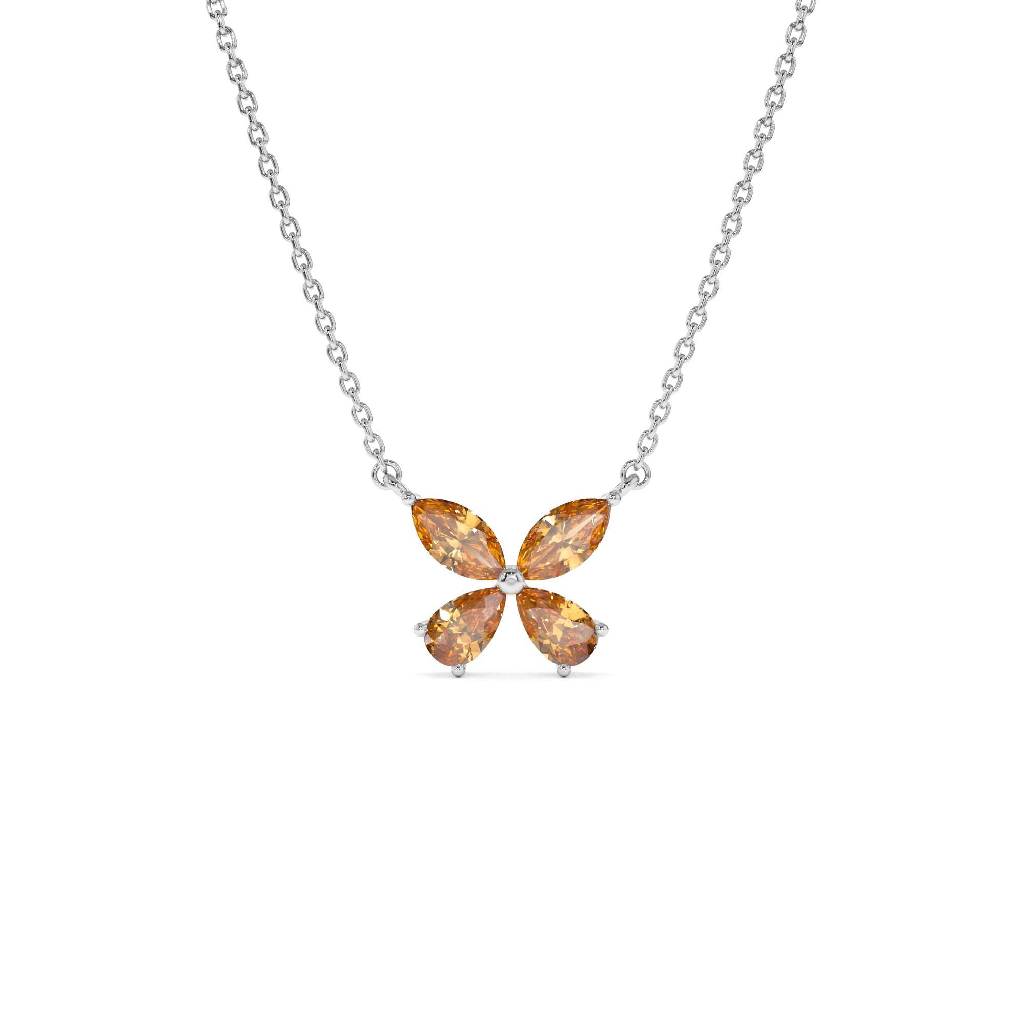 14K Gold Citrine Butterfly Necklace - view 3