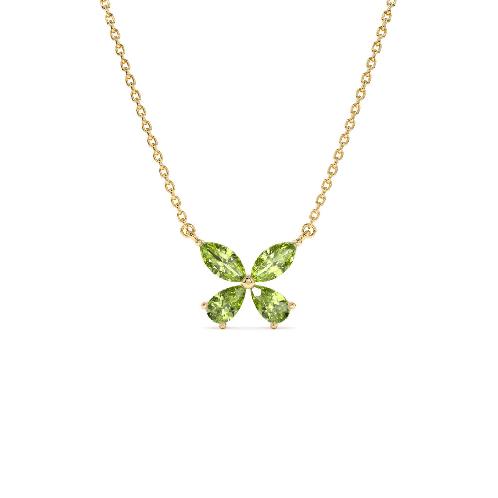 14K Gold Peridot Butterfly Necklace by Orlina Fine