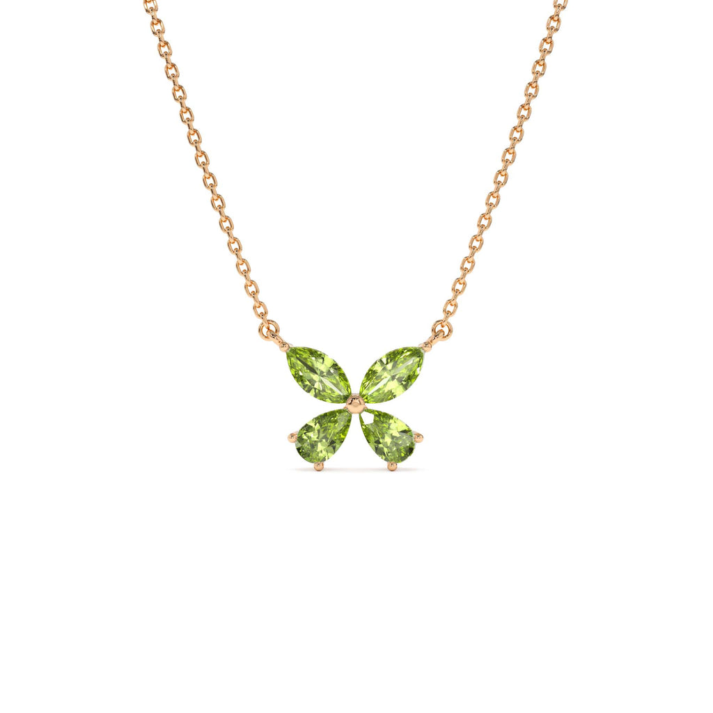14K Gold Peridot Butterfly Necklace - view 2