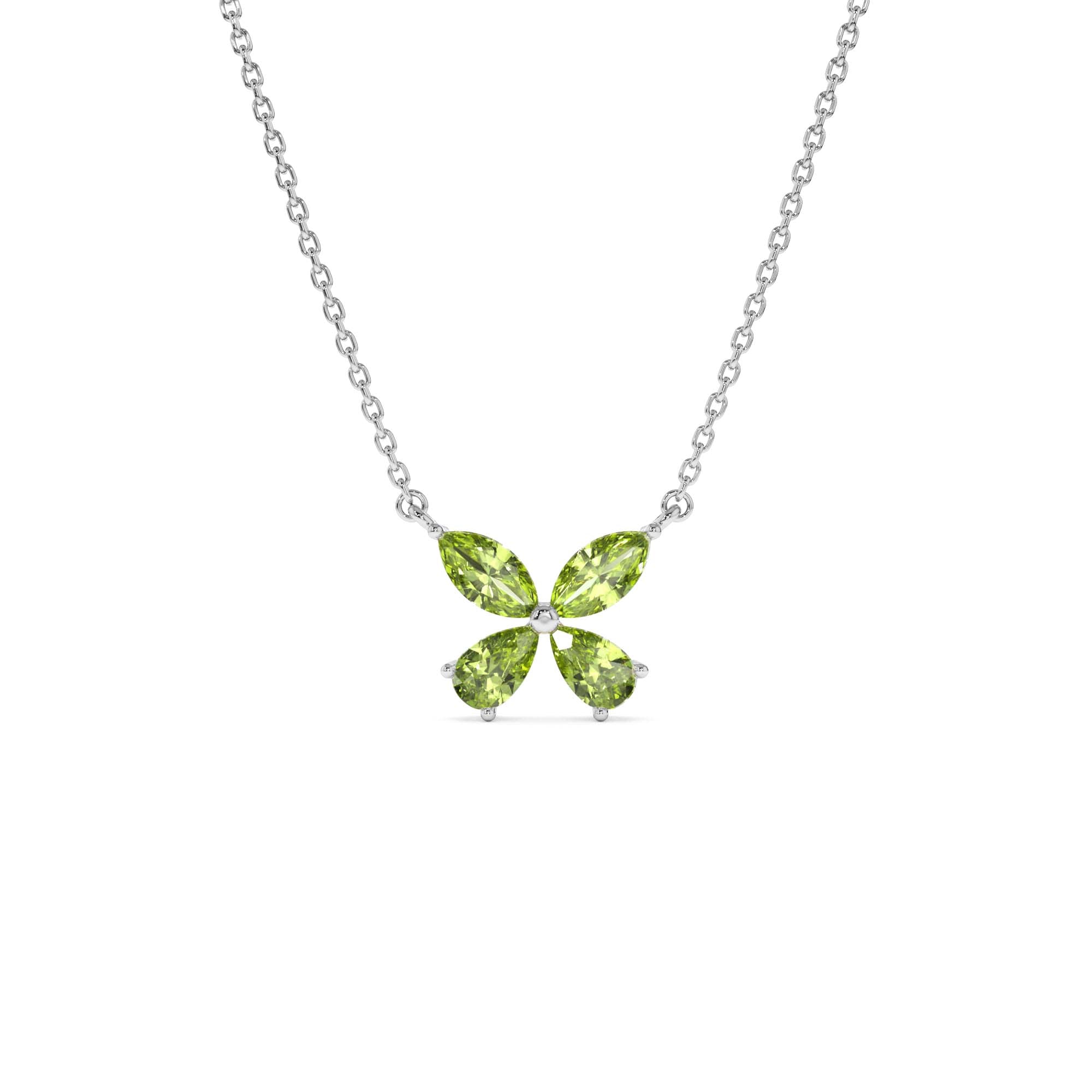 14K Gold Peridot Butterfly Necklace - view 3