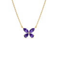 14K Gold Amethyst Butterfly Necklace by Orlina Fine