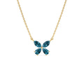 14K Gold London Blue Topaz Butterfly Necklace by Orlina Fine