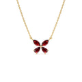 14K Gold Garnet Butterfly Necklace by Orlina Fine