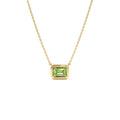 14K Gold 1.15 ctw Emerald Cut Bezel Setting Peridot by Orlina Fine