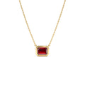 14K Gold 0.95 ctw Emerald Cut Bezel Setting Garnet by Orlina Fine