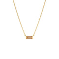 14Kt Gold Baguette Citrine Dainty Birthstone Necklace by Orlina Fine