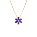 14K Gold Amethyst Flower Necklace by Orlina Fine