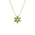 14K Gold Peridot Flower Necklace by Orlina Fine