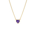 14K Gold Heart Shaped Amethyst Layering Necklace by Orlina Fine