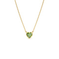 14K Gold Heart Shaped Peridot Layering Necklace by Orlina Fine