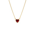 14K Gold Heart Shaped Garnet Layering Necklace by Orlina Fine